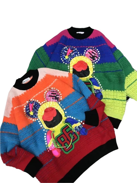 Rainbow Striped Bear Sweater