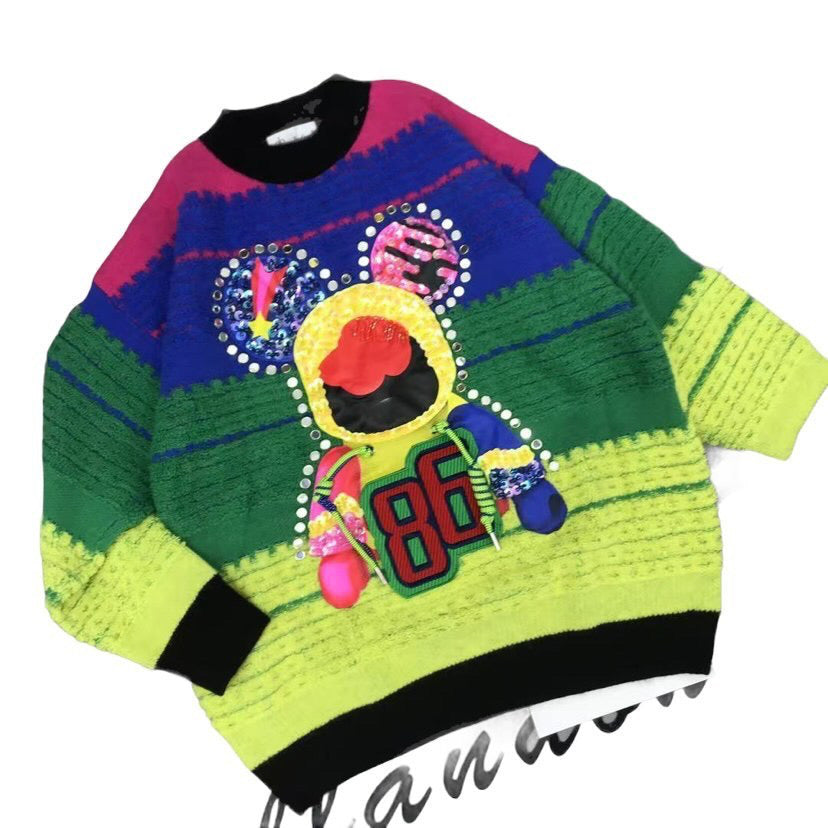 Rainbow Striped Bear Sweater