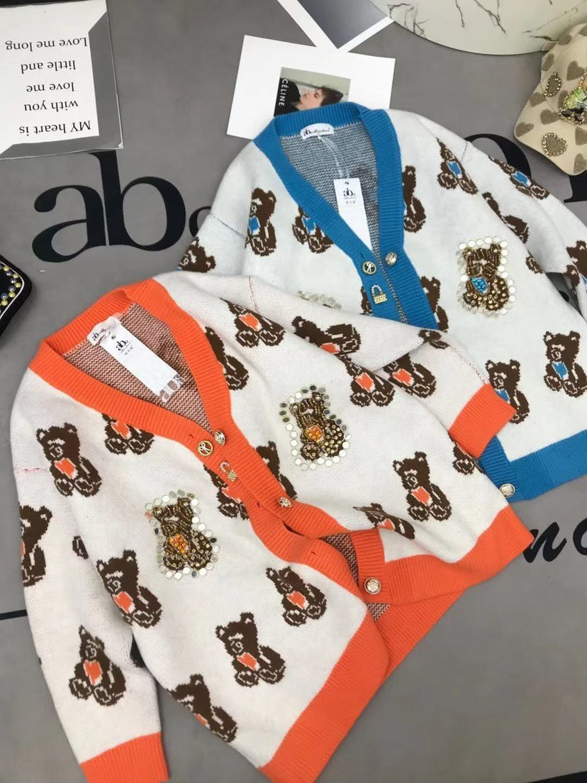 Orange/Blue Bear Sweater